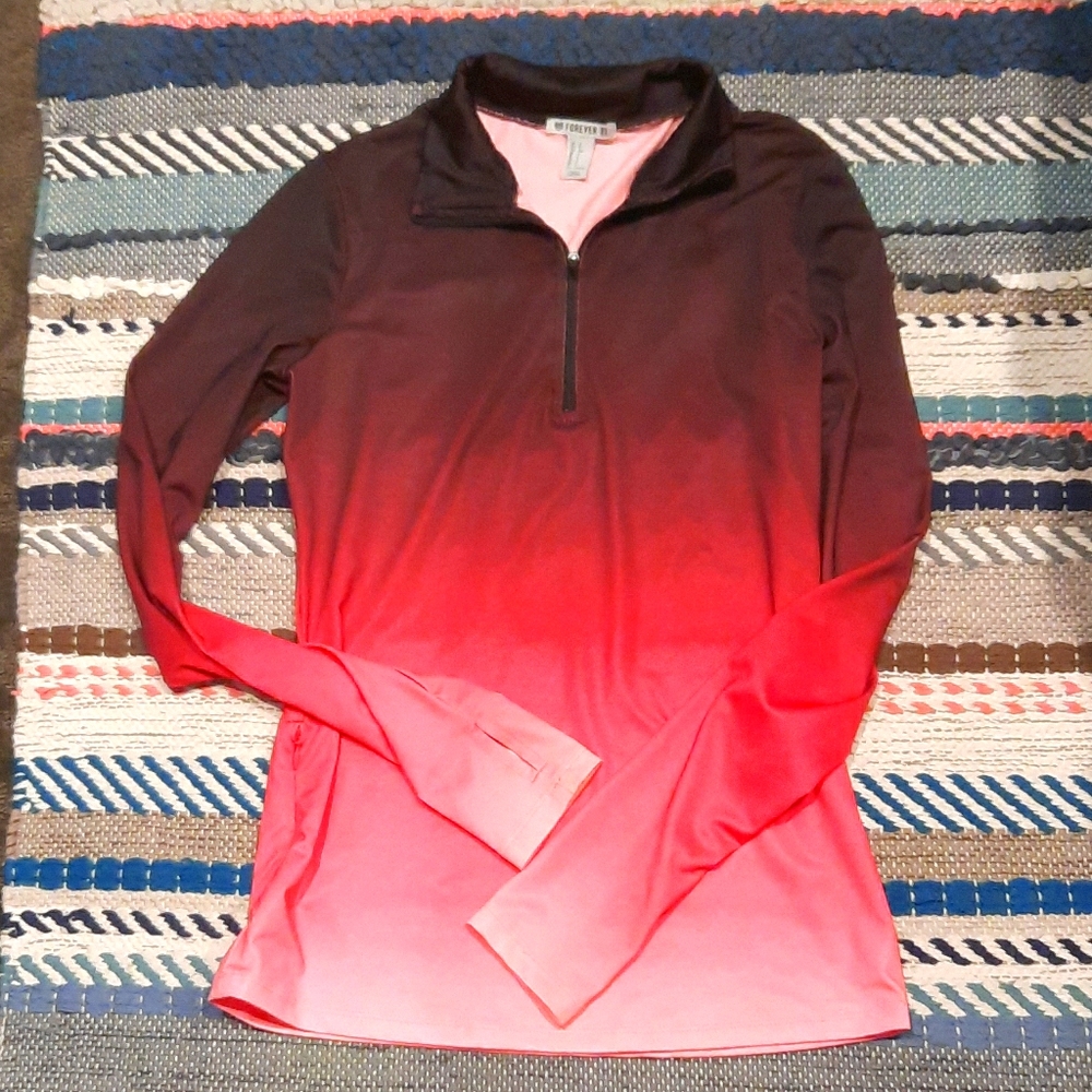 Black/red fading polyester jacket